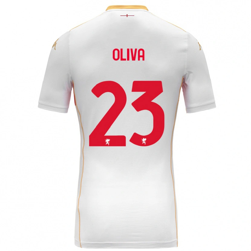 Danxen Kvinder Eleonora Oliva #23 Hvid Rød Udebane Spillertrøjer 2025/26 Trøje T-Shirt