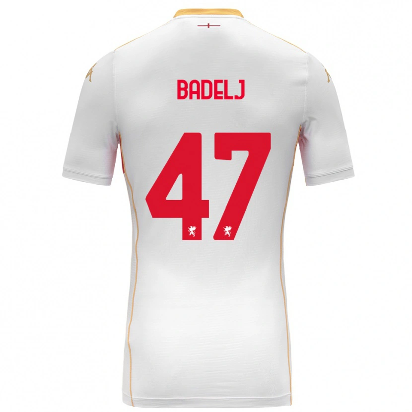 Danxen Kvinder Milan Badelj #47 Hvid Rød Udebane Spillertrøjer 2025/26 Trøje T-Shirt