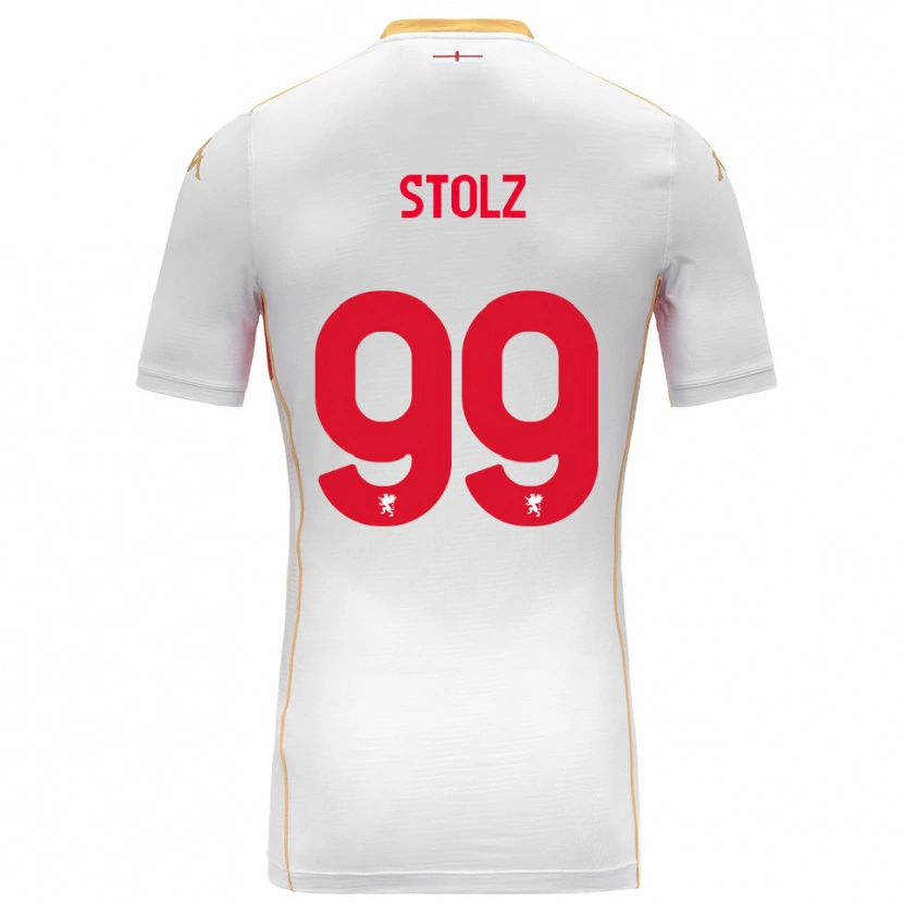 Danxen Kvinder Franz Stolz #99 Hvid Rød Udebane Spillertrøjer 2025/26 Trøje T-Shirt
