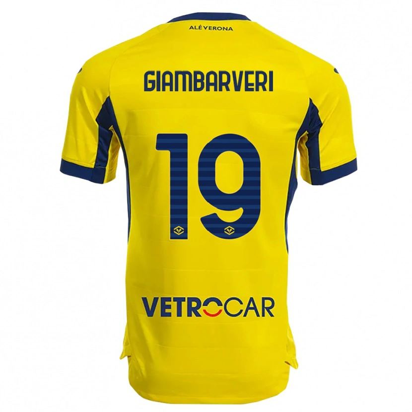 Danxen Kvinder Mattia Giambarveri #19 Gul Navy Udebane Spillertrøjer 2025/26 Trøje T-Shirt