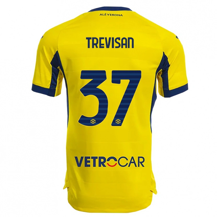 Danxen Kvinder Michael Trevisan #37 Gul Navy Udebane Spillertrøjer 2025/26 Trøje T-Shirt
