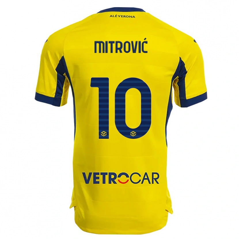Danxen Kvinder Stefan Mitrović #10 Gul Navy Udebane Spillertrøjer 2025/26 Trøje T-Shirt