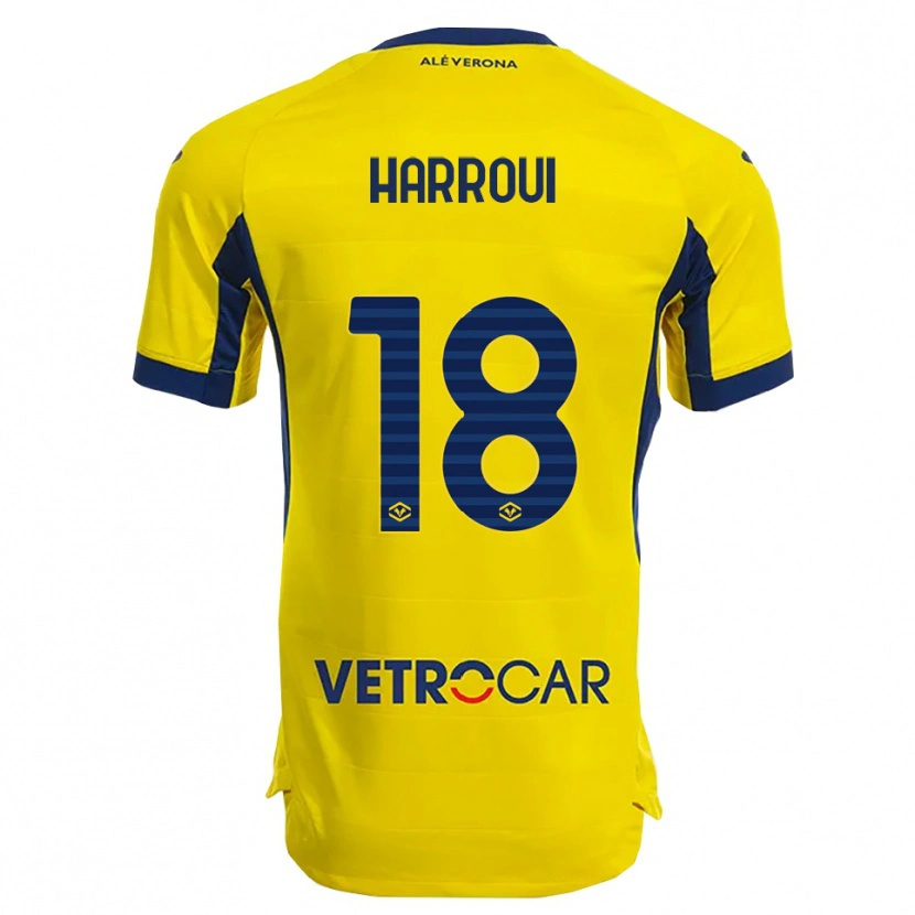 Danxen Kvinder Abdou Harroui #18 Gul Navy Udebane Spillertrøjer 2025/26 Trøje T-Shirt