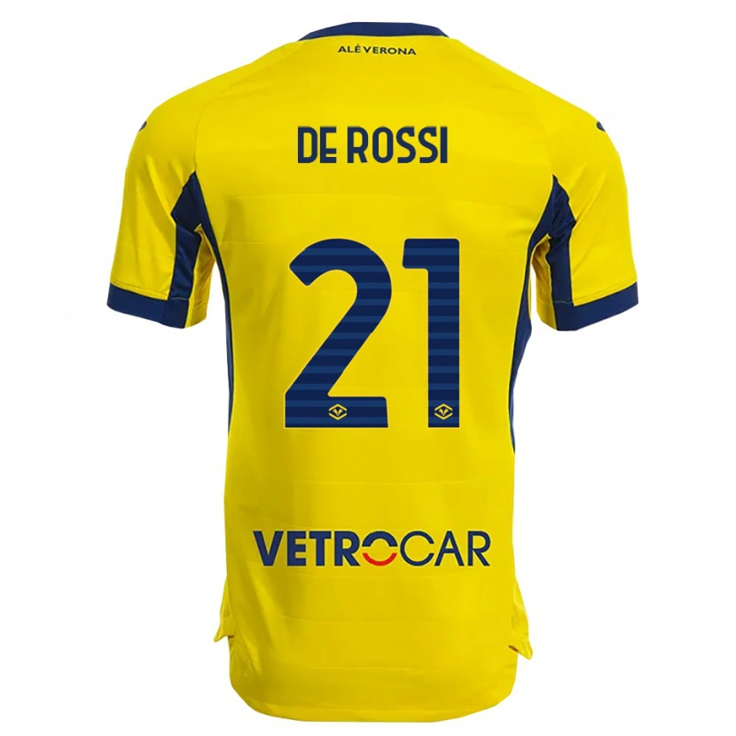 Danxen Kvinder Michele De Rossi #21 Gul Navy Udebane Spillertrøjer 2025/26 Trøje T-Shirt