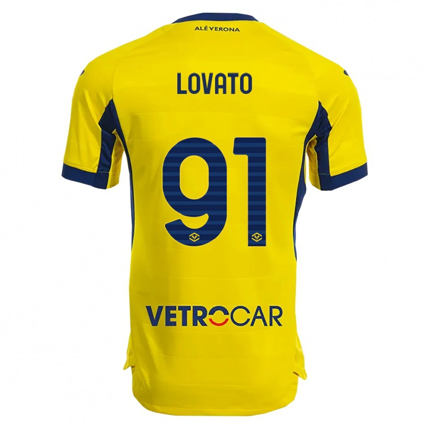 Danxen Kvinder Enrico Lovato #91 Gul Navy Udebane Spillertrøjer 2025/26 Trøje T-Shirt