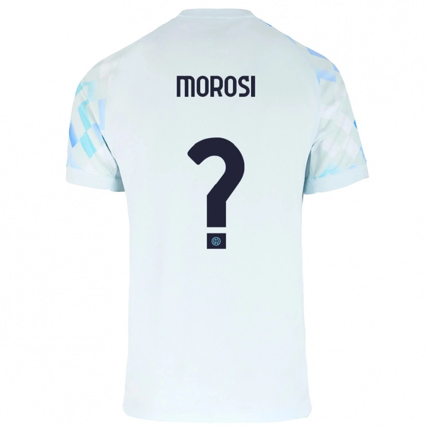 Danxen Kvinder Cesare Morosi #0 Hvid Blå Udebane Spillertrøjer 2025/26 Trøje T-Shirt