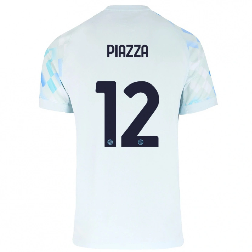 Danxen Kvinder Alessia Piazza #12 Hvid Blå Udebane Spillertrøjer 2025/26 Trøje T-Shirt