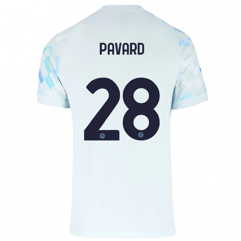 Danxen Kvinder Benjamin Pavard #28 Hvid Blå Udebane Spillertrøjer 2025/26 Trøje T-Shirt