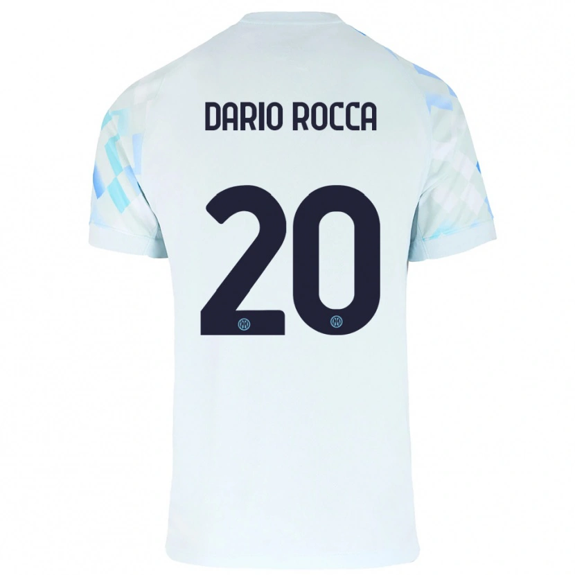 Danxen Kvinder Edoardo Dario Rocca #20 Hvid Blå Udebane Spillertrøjer 2025/26 Trøje T-Shirt