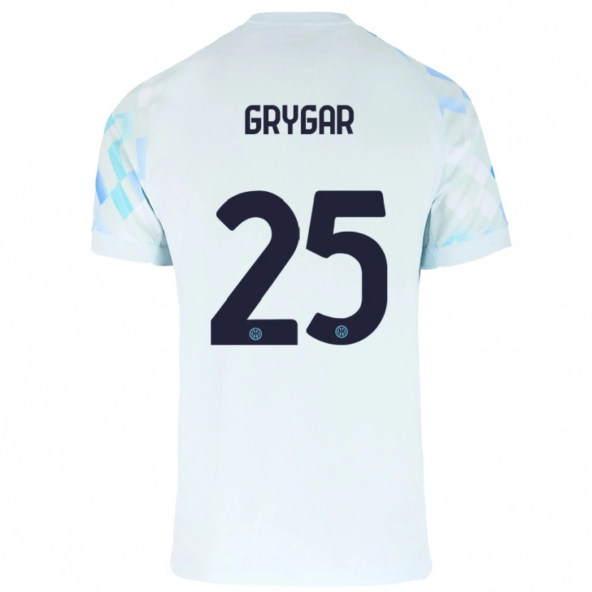 Danxen Kvinder Samuel Grygar #25 Hvid Blå Udebane Spillertrøjer 2025/26 Trøje T-Shirt