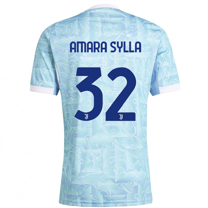 Danxen Kvinder Idris Amara Sylla #32 Lyseblå Gul Udebane Spillertrøjer 2025/26 Trøje T-Shirt