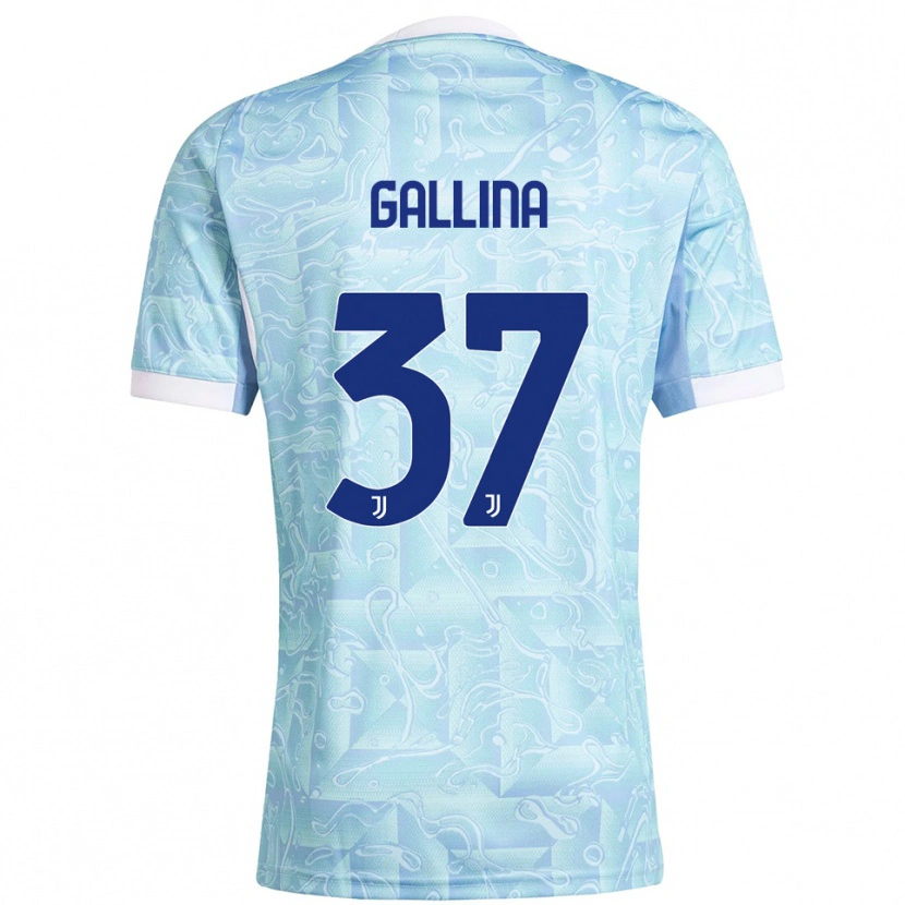 Danxen Kvinder Arianna Gallina #37 Lyseblå Gul Udebane Spillertrøjer 2025/26 Trøje T-Shirt