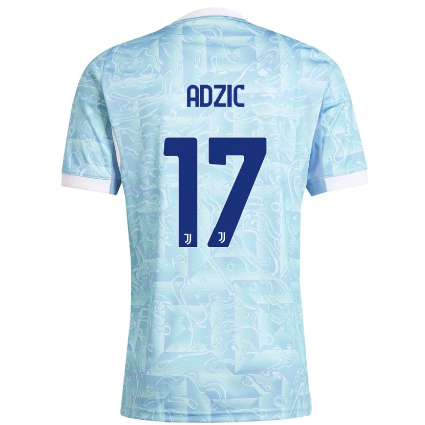 Danxen Kvinder Vasilije Adžić #17 Lyseblå Gul Udebane Spillertrøjer 2025/26 Trøje T-Shirt