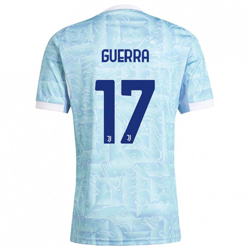 Danxen Kvinder Simone Guerra #17 Lyseblå Gul Udebane Spillertrøjer 2025/26 Trøje T-Shirt