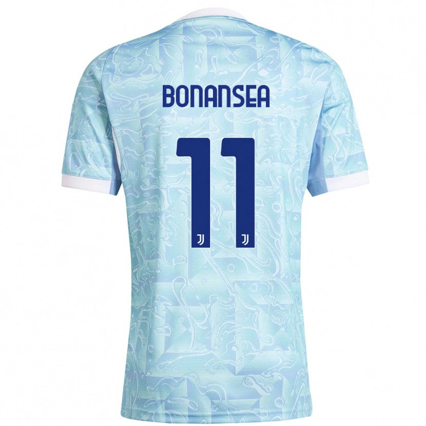 Danxen Kvinder Barbara Bonansea #11 Lyseblå Gul Udebane Spillertrøjer 2025/26 Trøje T-Shirt