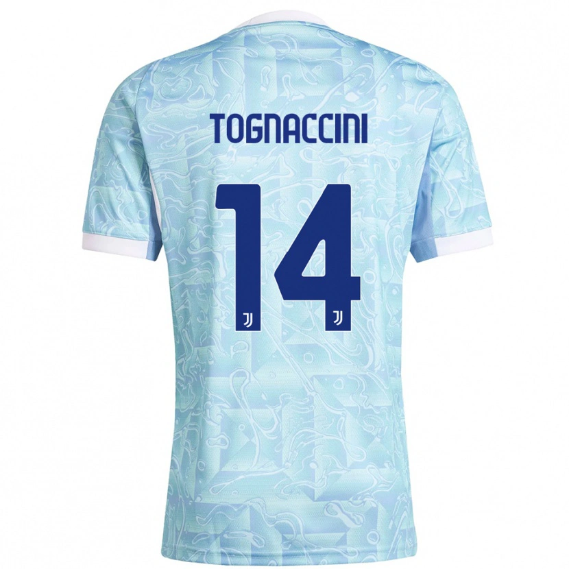 Danxen Kvinder Vittorio Tognaccini #14 Lyseblå Gul Udebane Spillertrøjer 2025/26 Trøje T-Shirt