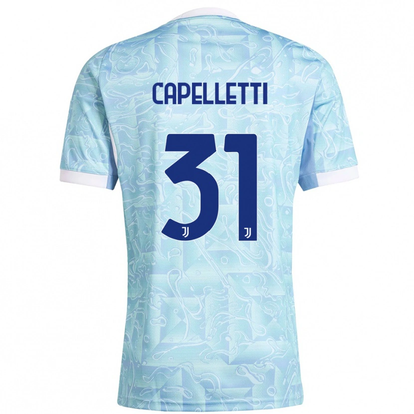 Danxen Kvinder Alessia Capelletti #31 Lyseblå Gul Udebane Spillertrøjer 2025/26 Trøje T-Shirt