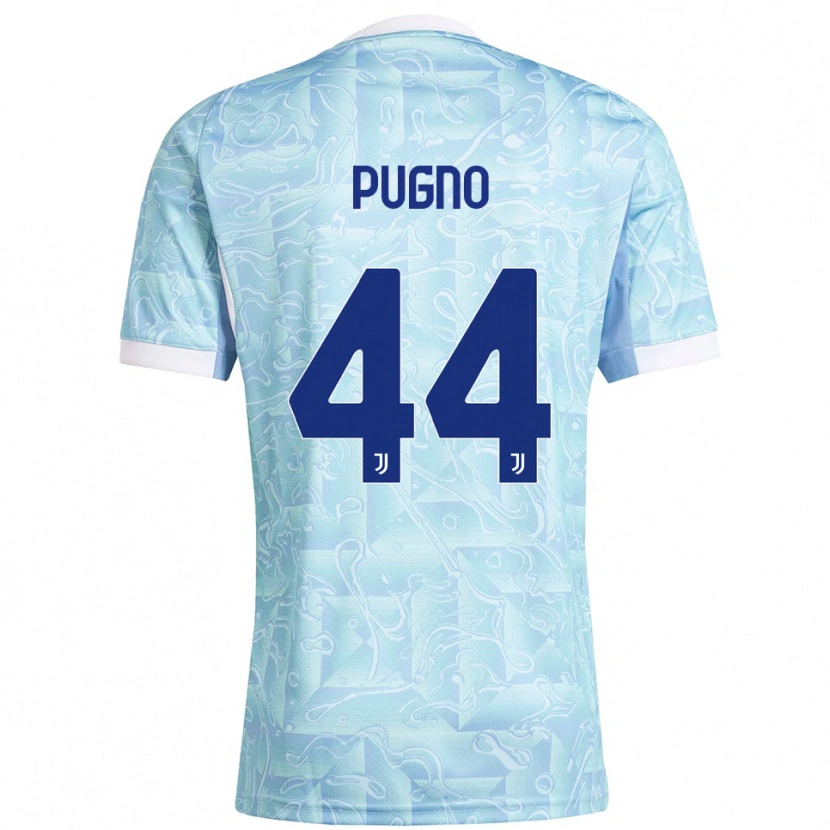 Danxen Kvinder Diego Pugno #44 Lyseblå Gul Udebane Spillertrøjer 2025/26 Trøje T-Shirt