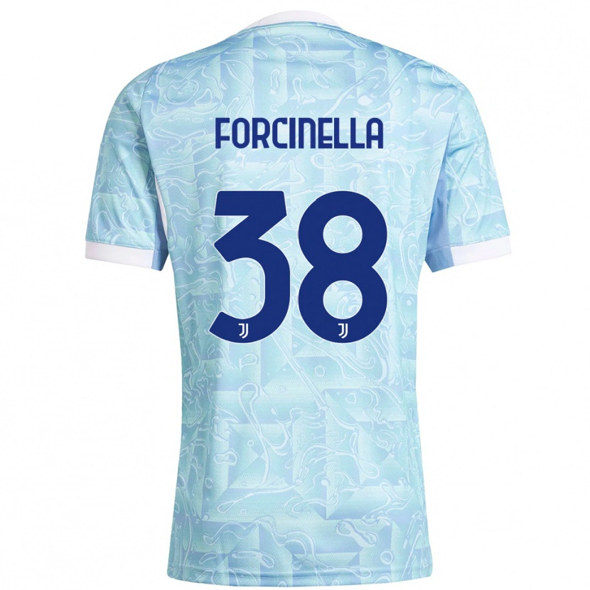 Danxen Kvinder Camilla Forcinella #38 Lyseblå Gul Udebane Spillertrøjer 2025/26 Trøje T-Shirt
