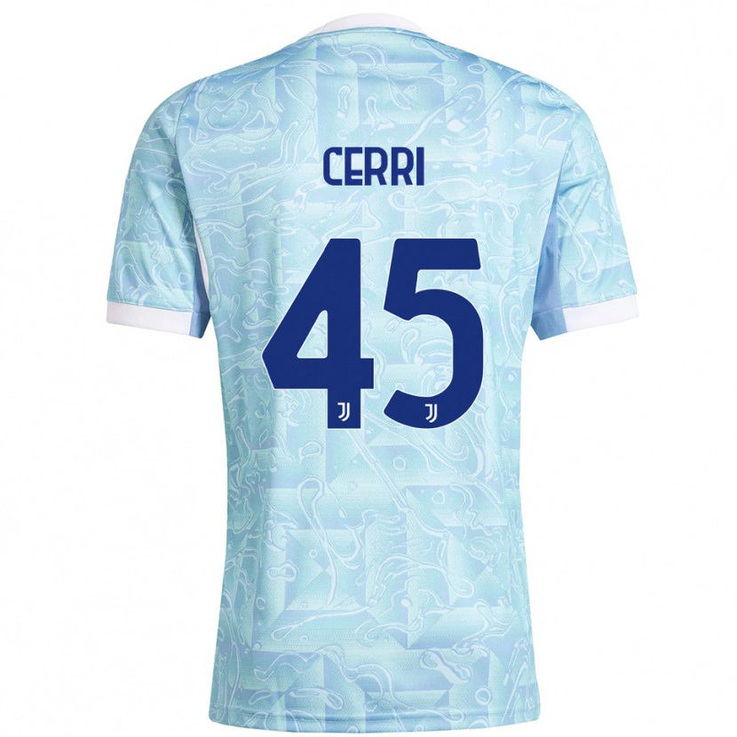 Danxen Kvinder Leonardo Cerri #45 Lyseblå Gul Udebane Spillertrøjer 2025/26 Trøje T-Shirt