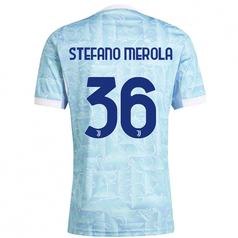 Danxen Kvinder Antonio Stefano Merola #36 Lyseblå Gul Udebane Spillertrøjer 2025/26 Trøje T-Shirt