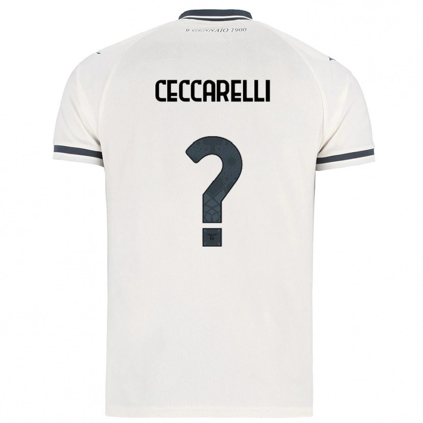 Danxen Kvinder Alessandro Ceccarelli #0 Hvid Navy Udebane Spillertrøjer 2025/26 Trøje T-Shirt