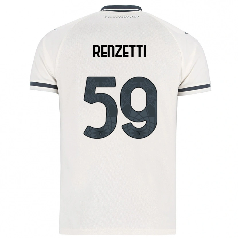 Danxen Kvinder Davide Renzetti #59 Hvid Navy Udebane Spillertrøjer 2025/26 Trøje T-Shirt