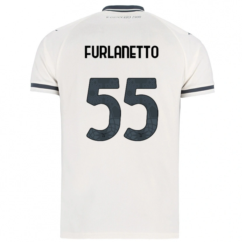 Danxen Kvinder Alessio Furlanetto #55 Hvid Navy Udebane Spillertrøjer 2025/26 Trøje T-Shirt