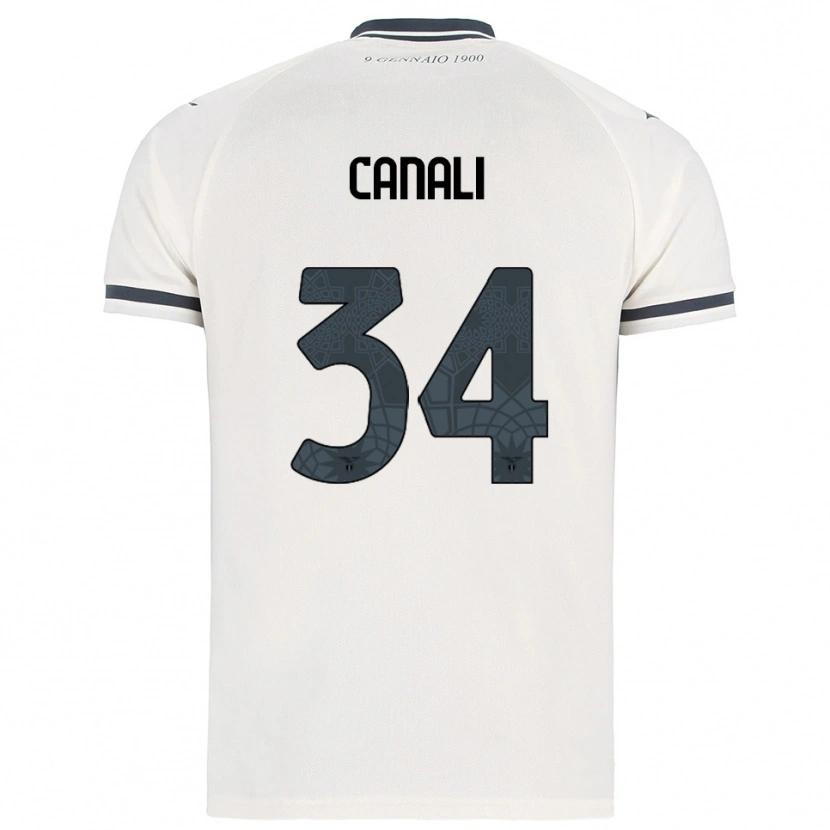 Danxen Kvinder Giorgio Canali #34 Hvid Navy Udebane Spillertrøjer 2025/26 Trøje T-Shirt