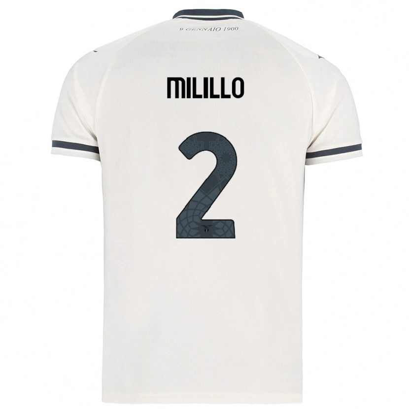 Danxen Kvinder Flavio Milillo #2 Hvid Navy Udebane Spillertrøjer 2025/26 Trøje T-Shirt