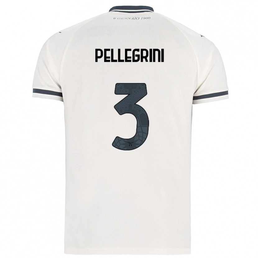 Danxen Kvinder Luca Pellegrini #3 Hvid Navy Udebane Spillertrøjer 2025/26 Trøje T-Shirt