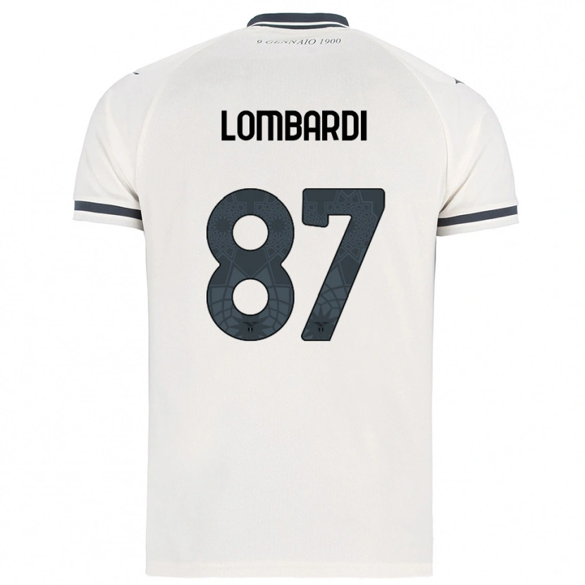 Danxen Kvinder Cristiano Lombardi #87 Hvid Navy Udebane Spillertrøjer 2025/26 Trøje T-Shirt