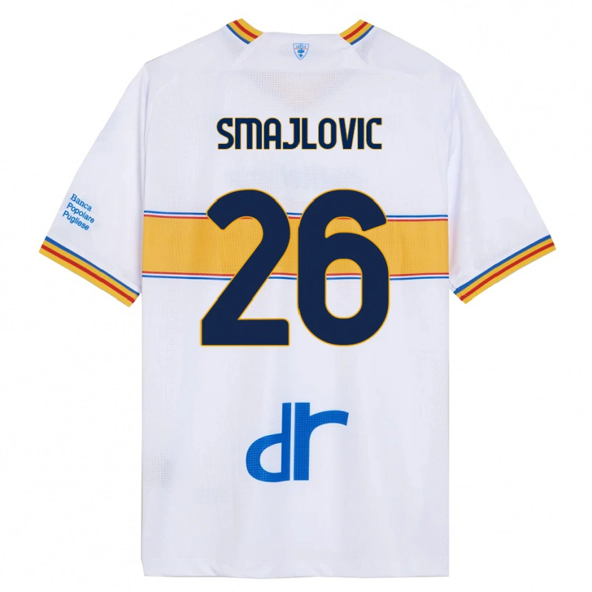Danxen Kvinder Zinedin Smajlovic #26 Hvid Gul Udebane Spillertrøjer 2025/26 Trøje T-Shirt