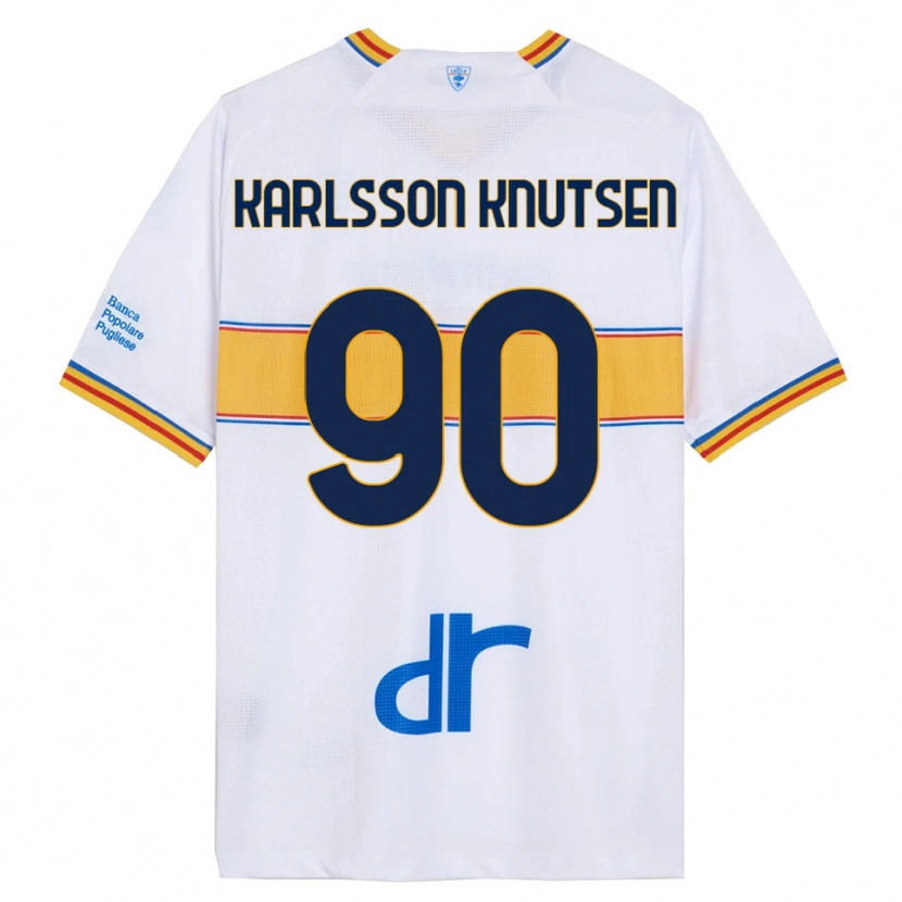 Danxen Kvinder Storm Karlsson Knutsen #90 Hvid Gul Udebane Spillertrøjer 2025/26 Trøje T-Shirt