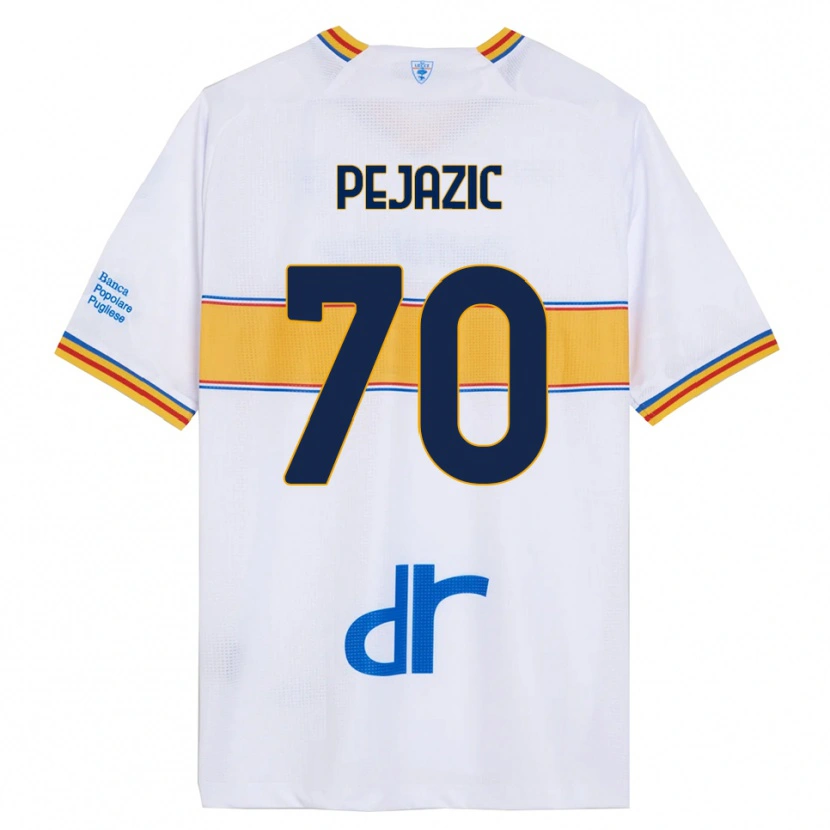 Danxen Kvinder Mario Pejazic #70 Hvid Gul Udebane Spillertrøjer 2025/26 Trøje T-Shirt