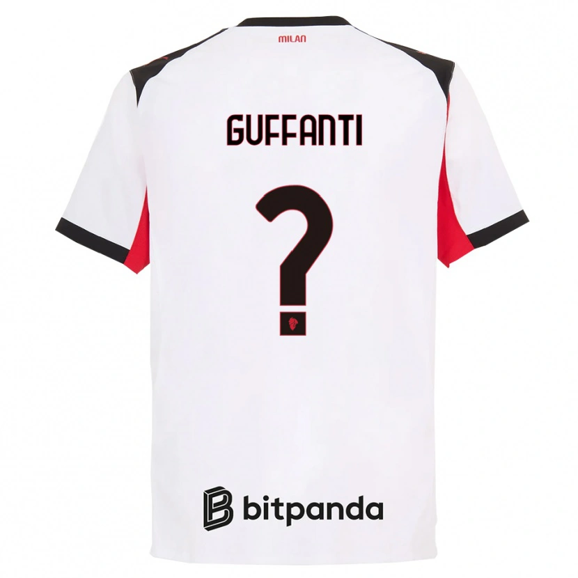 Danxen Kvinder Alessandro Guffanti #0 Hvid Sort Udebane Spillertrøjer 2025/26 Trøje T-Shirt