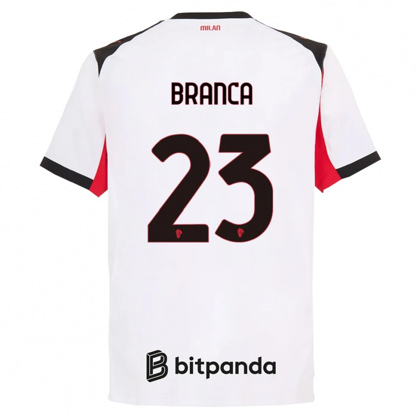 Danxen Kvinder Simone Branca #23 Hvid Sort Udebane Spillertrøjer 2025/26 Trøje T-Shirt