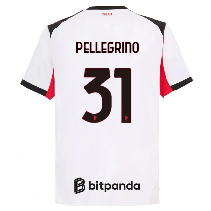 Danxen Kvinder Marco Pellegrino #31 Hvid Sort Udebane Spillertrøjer 2025/26 Trøje T-Shirt