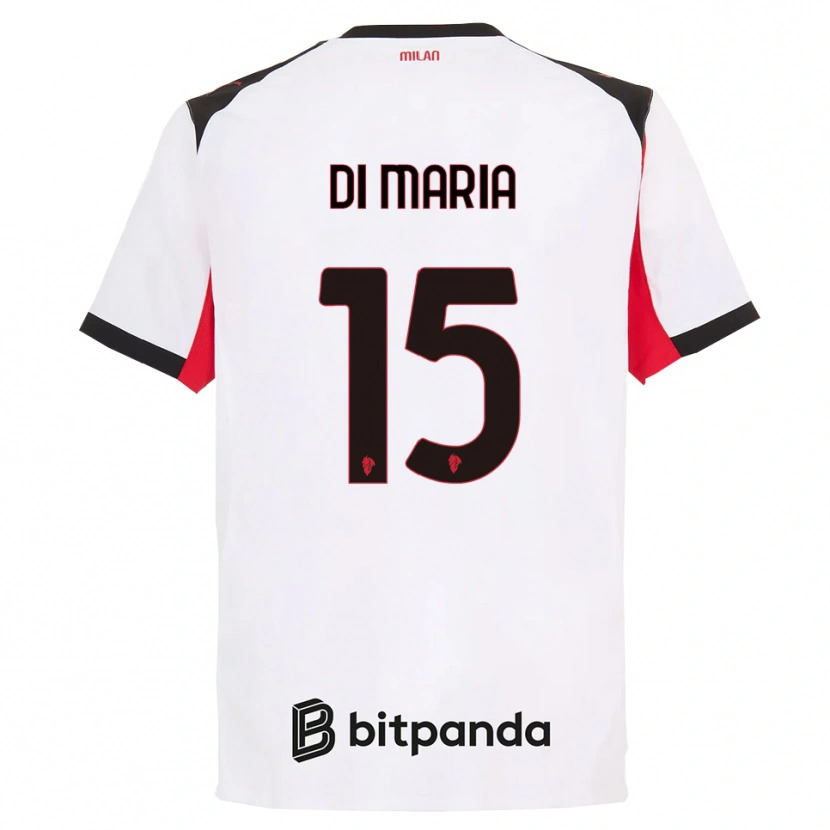 Danxen Kvinder Alessandro Di Maria #15 Hvid Sort Udebane Spillertrøjer 2025/26 Trøje T-Shirt