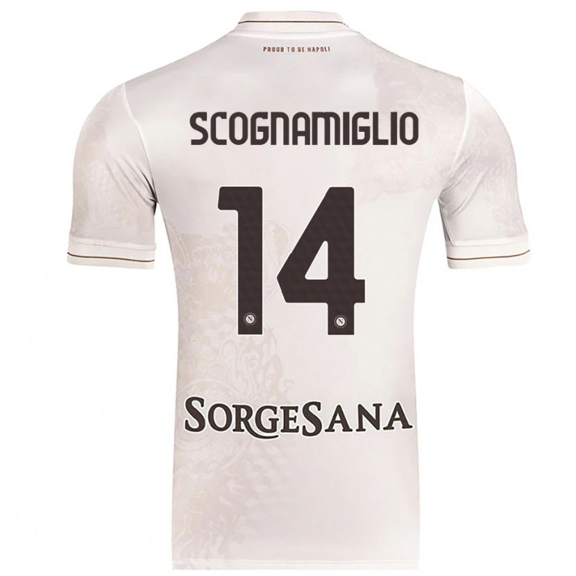Danxen Kvinder Fabio Scognamiglio #14 Champagne Brun Udebane Spillertrøjer 2025/26 Trøje T-Shirt