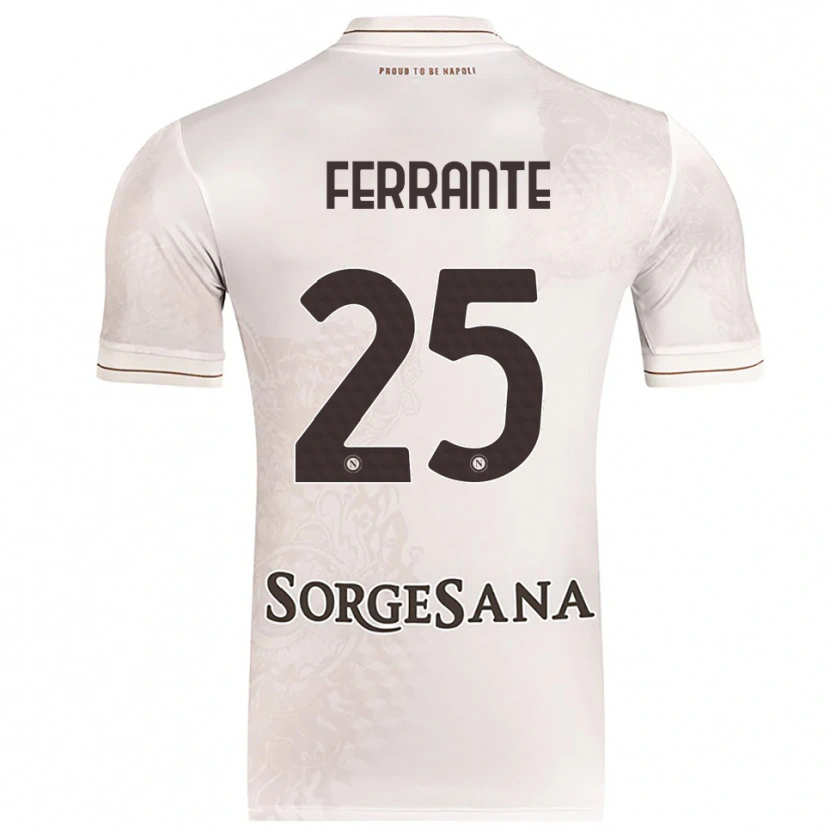 Danxen Kvinder Mathias Ferrante #25 Champagne Brun Udebane Spillertrøjer 2025/26 Trøje T-Shirt