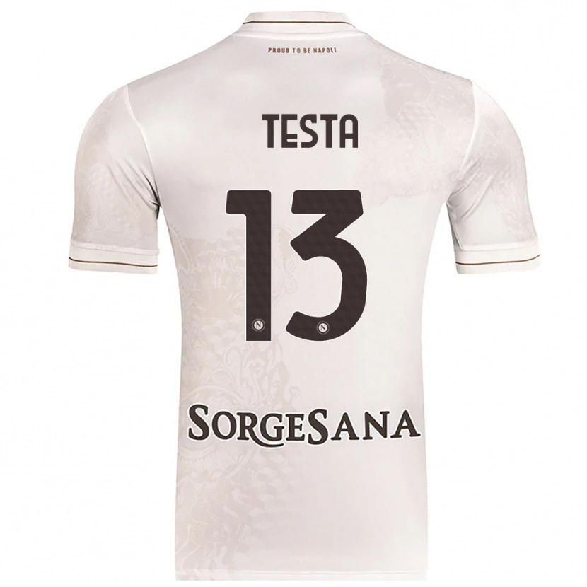 Danxen Kvinder Vincenzo Testa #13 Champagne Brun Udebane Spillertrøjer 2025/26 Trøje T-Shirt