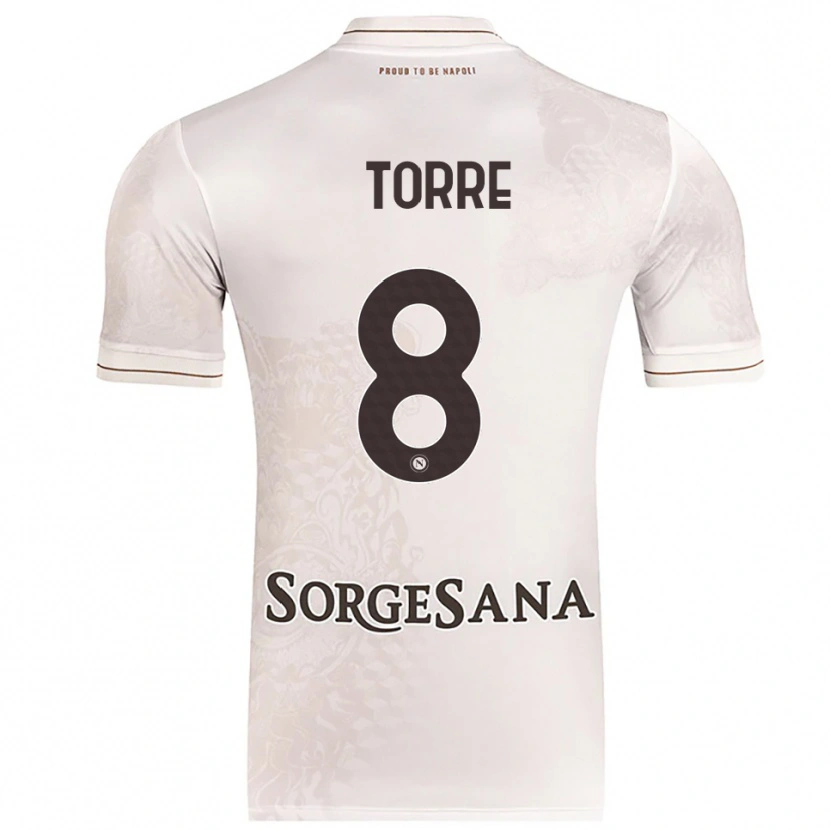 Danxen Kvinder Christian Torre #8 Champagne Brun Udebane Spillertrøjer 2025/26 Trøje T-Shirt
