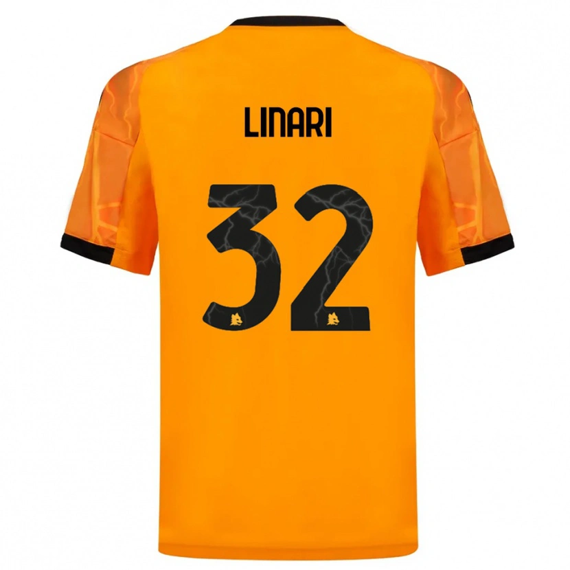 Danxen Kvinder Elena Linari #32 Orange Sort Udebane Spillertrøjer 2025/26 Trøje T-Shirt