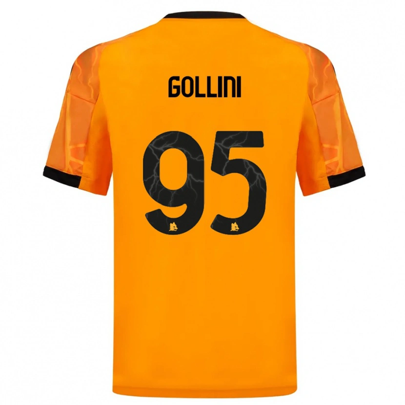 Danxen Kvinder Pierluigi Gollini #95 Orange Sort Udebane Spillertrøjer 2025/26 Trøje T-Shirt