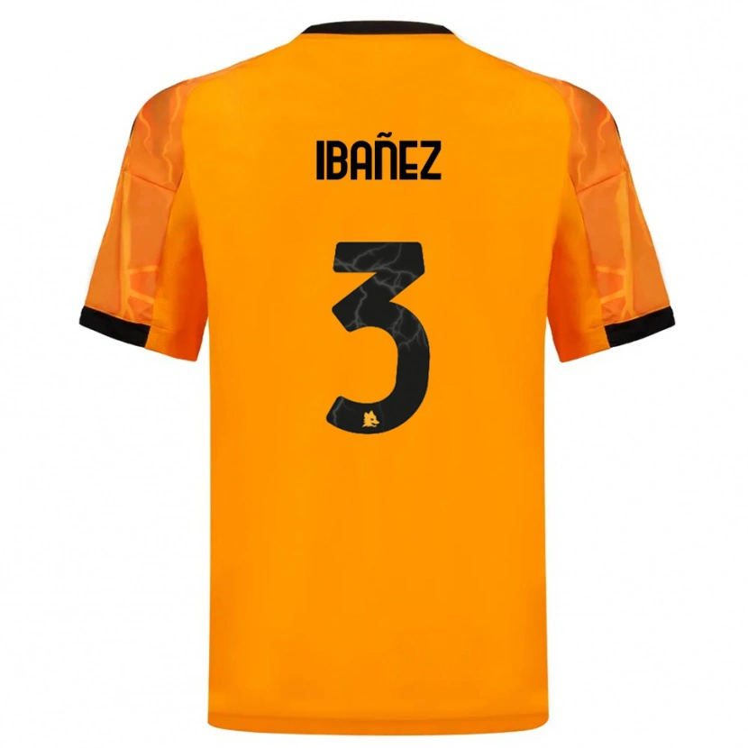 Danxen Kvinder Roger Ibanez #3 Orange Sort Udebane Spillertrøjer 2025/26 Trøje T-Shirt