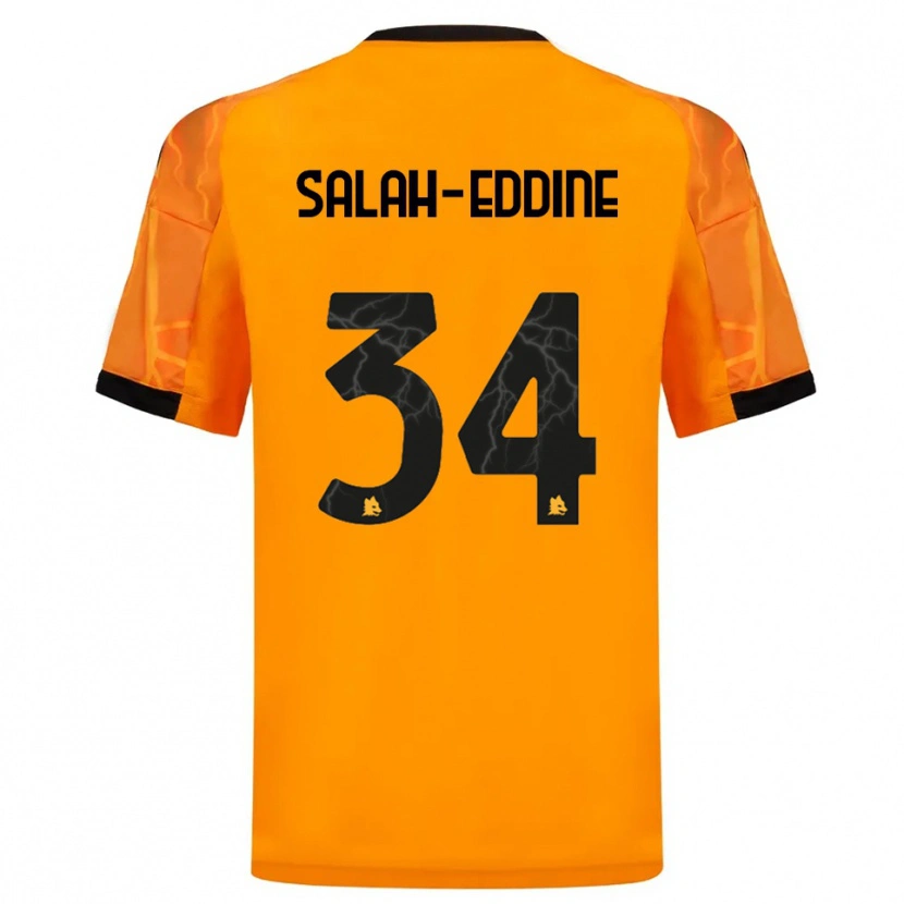 Danxen Kvinder Anass Salah-Eddine #34 Orange Sort Udebane Spillertrøjer 2025/26 Trøje T-Shirt