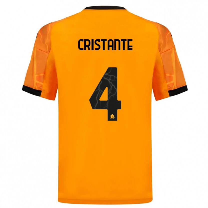 Danxen Kvinder Bryan Cristante #4 Orange Sort Udebane Spillertrøjer 2025/26 Trøje T-Shirt