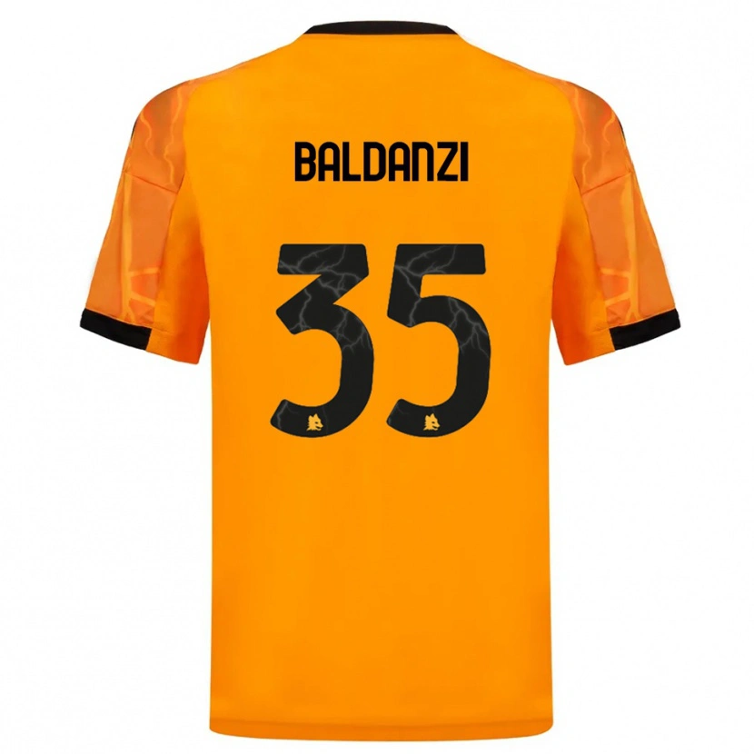 Danxen Kvinder Tommaso Baldanzi #35 Orange Sort Udebane Spillertrøjer 2025/26 Trøje T-Shirt