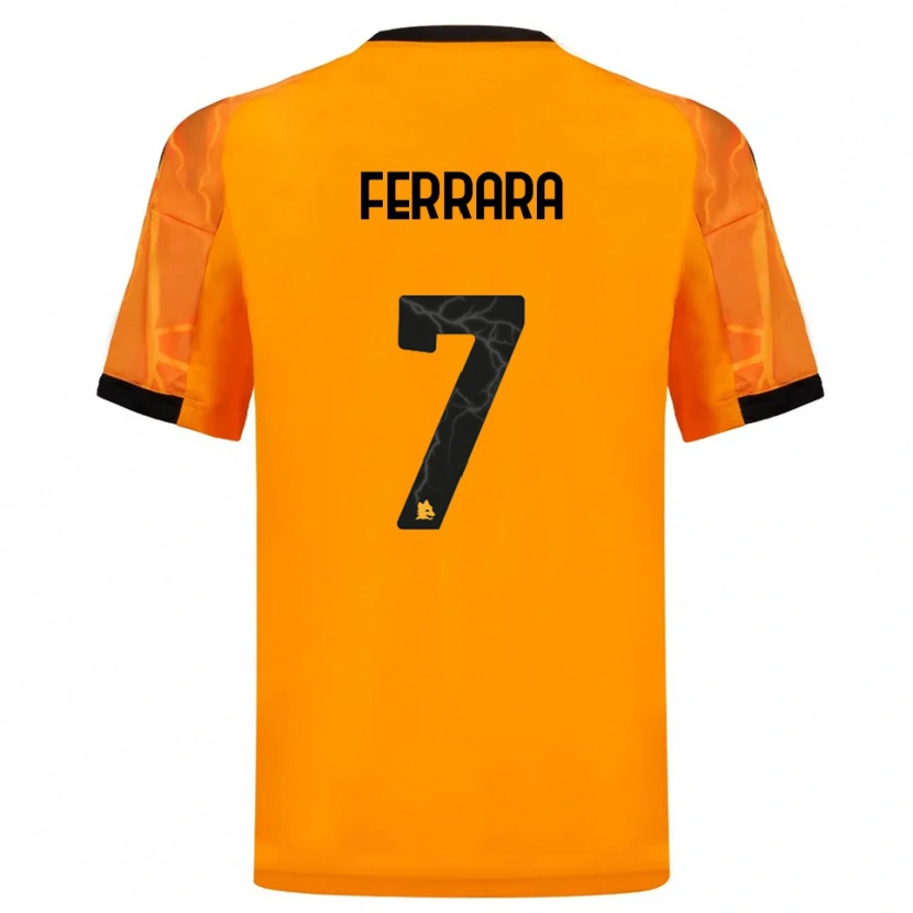 Danxen Kvinder Francesco Ferrara #7 Orange Sort Udebane Spillertrøjer 2025/26 Trøje T-Shirt